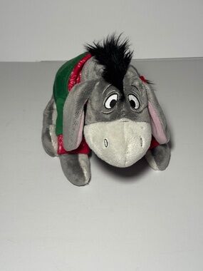 Disney Store Eeyore Christmas Plush Winnie the Pooh Donkey Holiday Sweater Toy